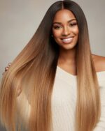 Włosy naturalne 4.0-8.0 włosy dziecięce ciemny brąz z złoty blond - obrazek 2