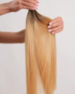 Włosy naturalne 4.0-8.0 włosy dziecięce ciemny brąz z złoty blond - obrazek 3