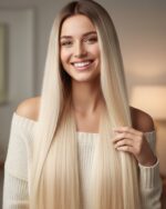 Włosy naturalne 7.0-10.1 włosy dziecięce ombre jasny blond z ciemny blond - obrazek 2